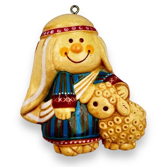 Vintage Hallmark Tree Treat shepherd boy Christmas Ornament 1970s Kitschy Decor - Picture 1 of 4